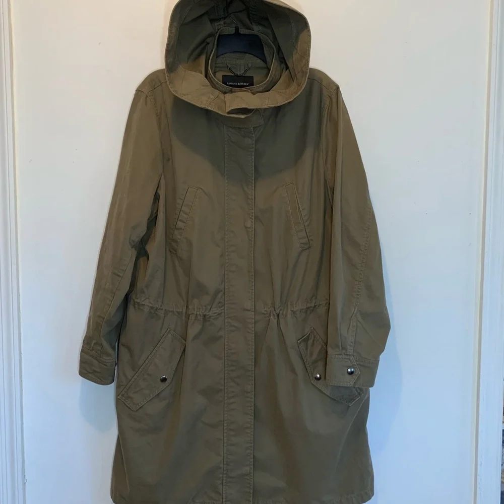 Banana Republic Oversized Military Parka Barn Jacket Large - Picture 3 of 12